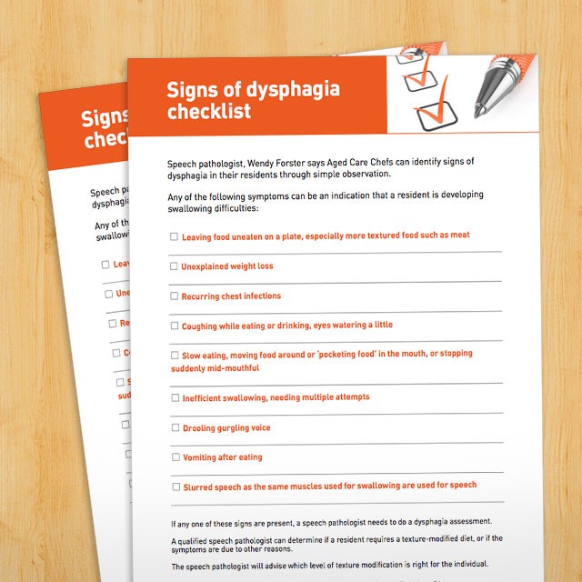 Dysphagia warning signs checklist
