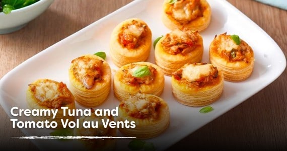 Creamy Tuna and Tomato Vol au Vents