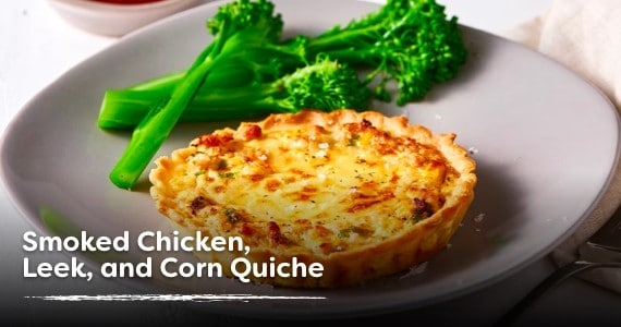 Smoked Chicken, Leek, and Corn Quiche