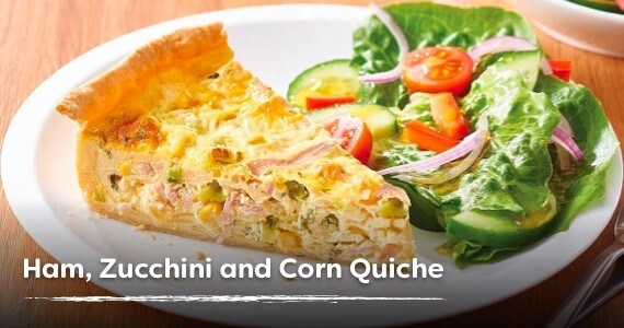Ham, Zucchini and Corn Quiche