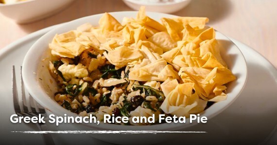 Greek Spinach, Rice and Feta Pie