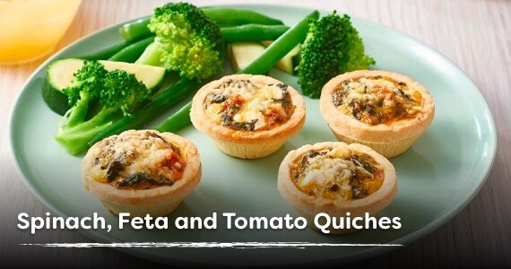 Spinach, Feta and Tomato Quiches