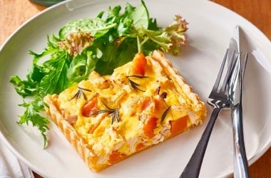 Pumpkin, Rosemary, Lemon Chicken Quiche