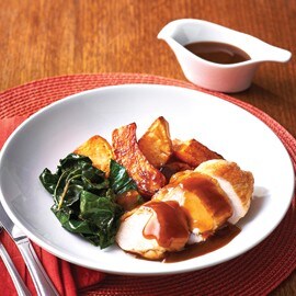 Roast Chicken with Sweet Mango Gravy