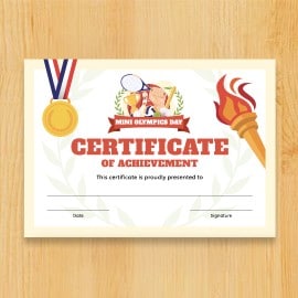 Mini Olympics Day Certificate Mini Olympics Day Certificate