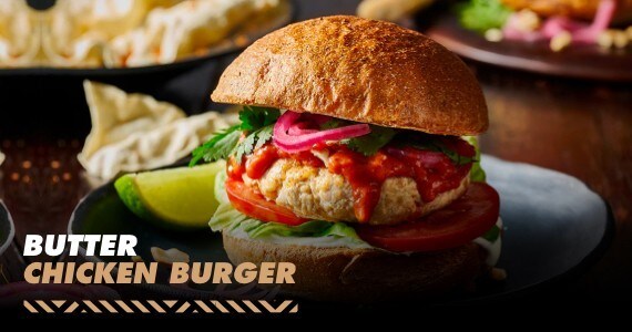 Butter Chicken Burger Butter Chicken Burger