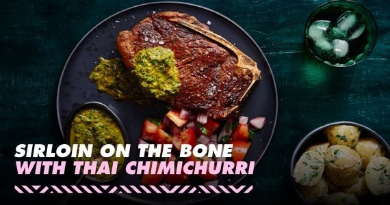 Sirloin on the Bone with Thai Chimichurri