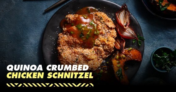 Quinoa Crumbed Chicken Schnitzel