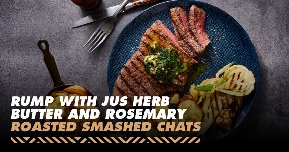 Rump with Jus Herb Butter and Rosemary Roasted Smashed Chats Rump with Jus Herb Butter and Rosemary Roasted Smashed Chats