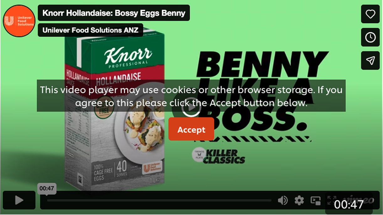 Consistently brilliant eggs Benedict with Knorr Hollandaise