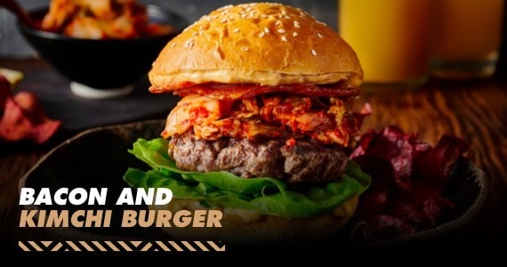 Bacon and Kimchi Burger