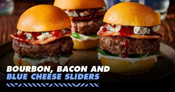 Bourbon Bacon and Blue Cheese Sliders