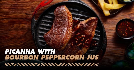 Picanha with Bourbon Peppercorn Jus