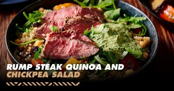 Rump Steak Quinoa and Chickpea Salad