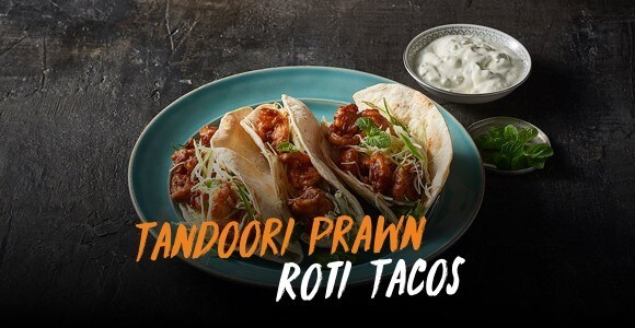 Tandoori Prawn Roti Tacos Tandoori Prawn Roti Tacos