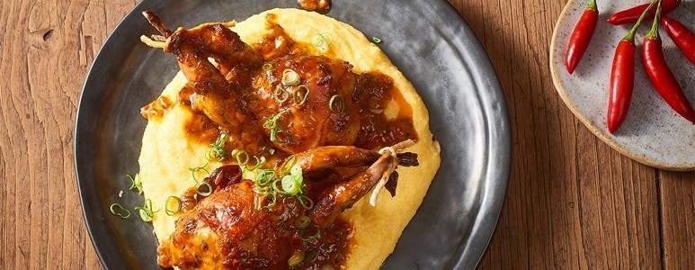 Roast Peri Peri Quail with Polenta Roast Peri Peri Quail with Polenta