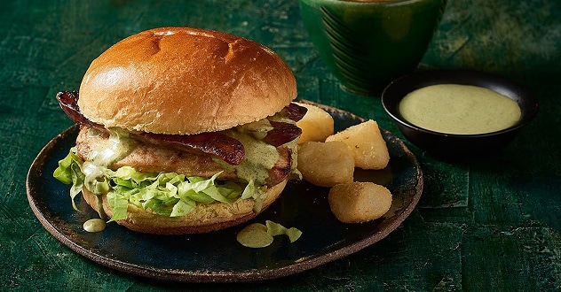 Spiced Green Goddess Chicken Burger