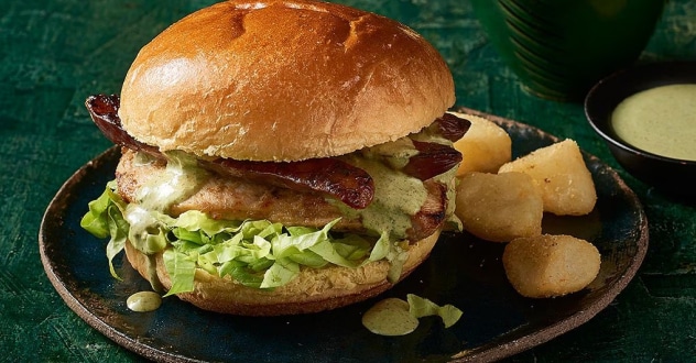 Spiced Green Goddess Chicken Burger