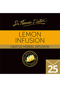 SIR THOMAS LIPTON Lemon Envelope Tea 25's - This caffeine-free drink with lemony zing is individually sealed for a premium and fresher tea.