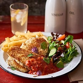 Eggplant Schnitzel, Napoli sauce Eggplant Schnitzel, Napoli sauce