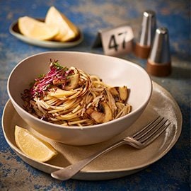 Mushroom Fettuccini, Balsamic Glaze Mushroom Fettuccini, Balsamic Glaze