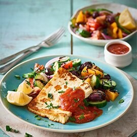Grilled Halloumi "Schnitty" Salad Grilled Halloumi "Schnitty" Salad