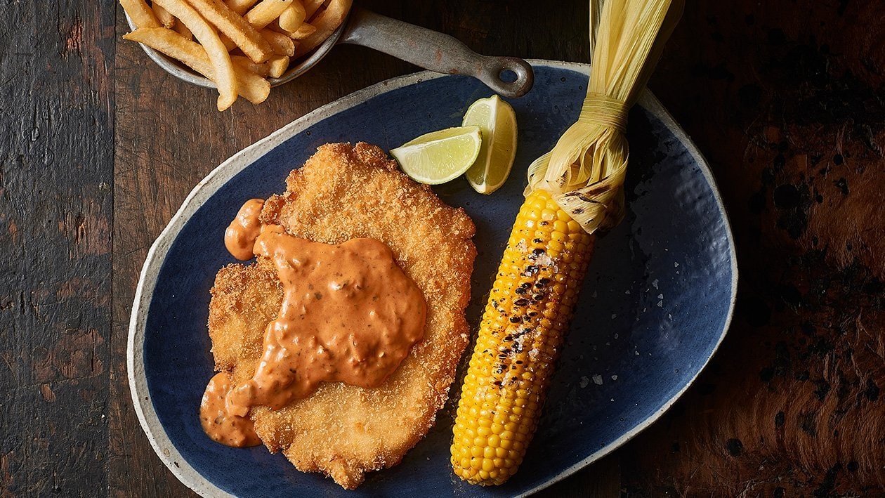 Chicken Schnitzel and Jalapeno Salsa Cream – Recipe