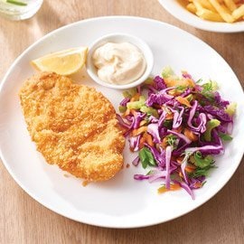 Chicken Schnitzel with Lemon Mayo Chicken Schnitzel with Lemon Mayo