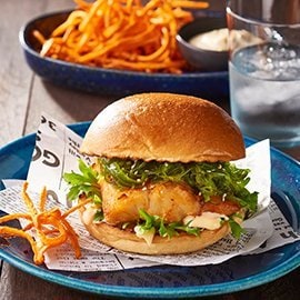 Chilli Fish, Wakame, Yuzu Burger Chilli Fish, Wakame, Yuzu Burger