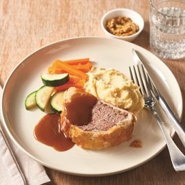 Lamb Meatloaf Wellington with Wholegrain Mustard Gravy Lamb Meatloaf Wellington with Wholegrain Mustard Gravy