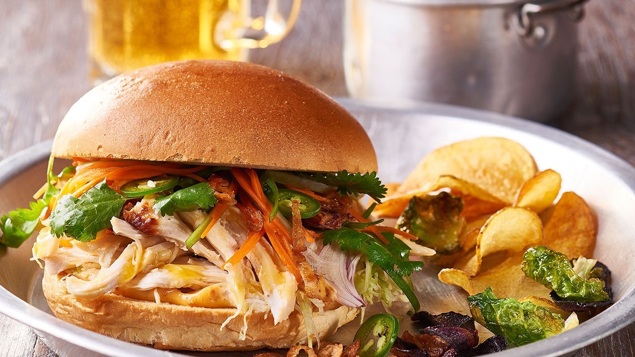 Shredded Chicken Sandwich, Chilli Jam Mayo, Viet Slaw – Recipe