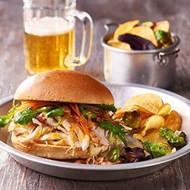 Shredded Chicken Sandwich with Chilli Jam Mayo and Viet Slaw Shredded Chicken Sandwich with Chilli Jam Mayo and Viet Slaw
