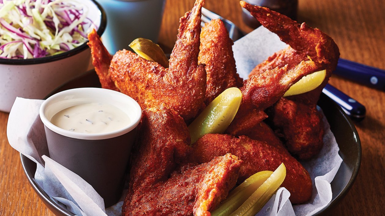 Tennessee Hot Fried Chicken, Slaw and Blue Cheese Dressing – Recipe