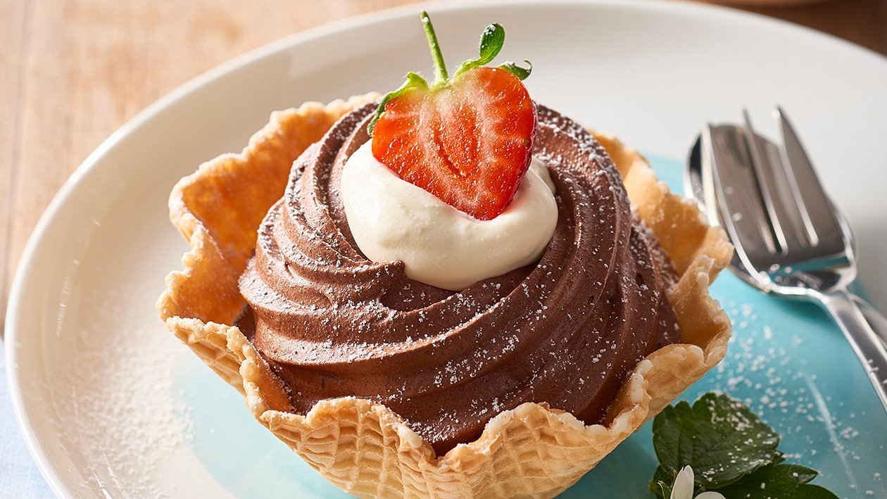 Waffle Chocolate Mousse Baskets – Recipe