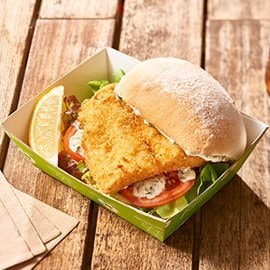 Crispy Fish Burger, Dill Tartare Sauce Crispy Fish Burger, Dill Tartare Sauce