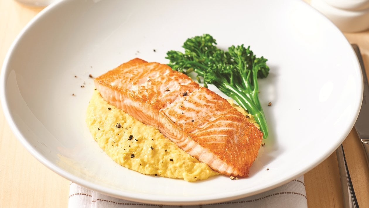 Roast Salmon with Corn Puree – Recipe