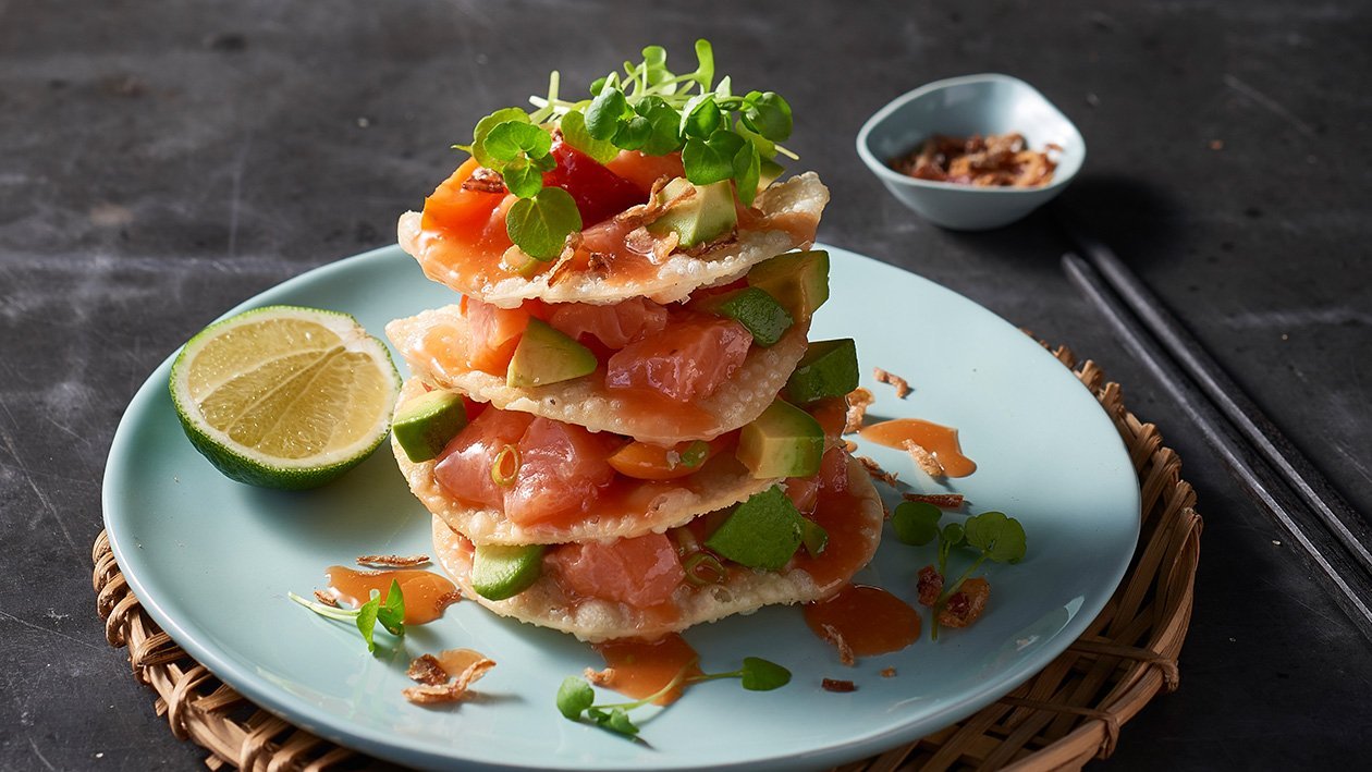 Salmon Wonton Stack – Recipe