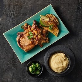 BBQ Pork with Smoked Pineapple Pico de Gallo BBQ Pork with Smoked Pineapple Pico de Gallo