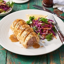 Pork and Fennel Sausage Roll with Mustard Gravy Pork and Fennel Sausage Roll with Mustard Gravy