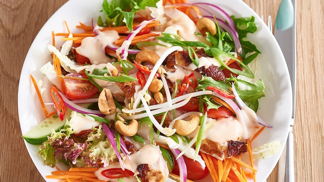 Asian Chicken Salad with Sweet Chilli Lime Dressing – Recipe