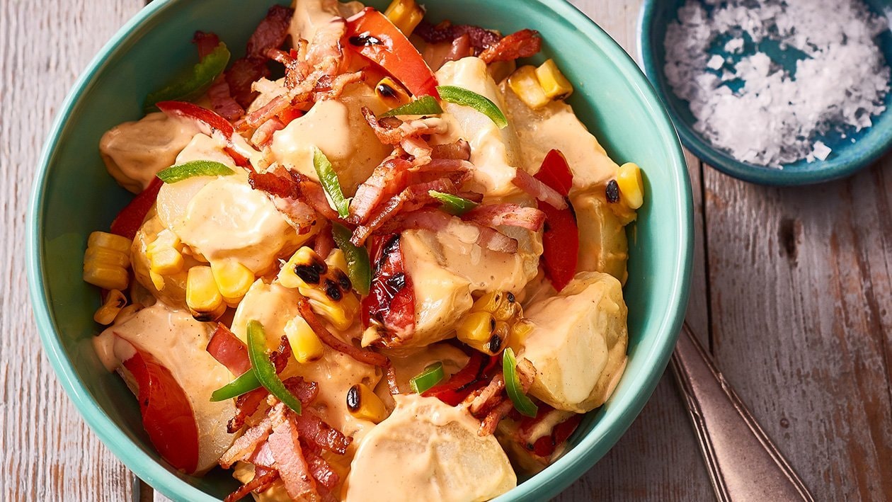 Luxe Potato Salad with Bacon, Corn and Jalapeno – Recipe
