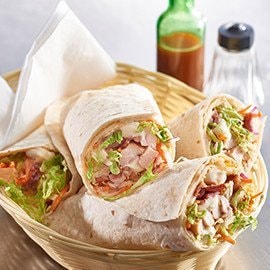 BBQ Buffalo Chicken Wrap with Bacon and Slaw BBQ Buffalo Chicken Wrap with Bacon and Slaw
