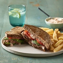 Braised Beef Sandwich with Roasted Tomato Aioli Braised Beef Sandwich with Roasted Tomato Aioli