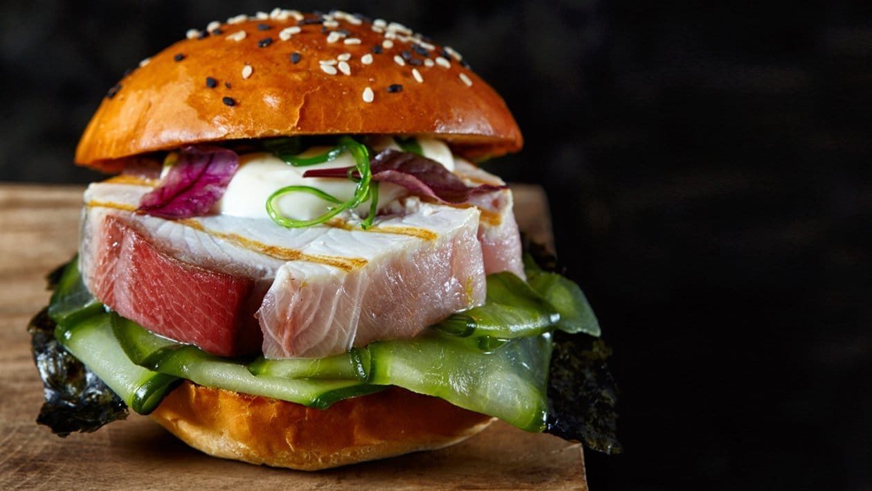 Mahi Mahi Steak Sandwich with Wasabi-Marinated Cucumber – Recipe