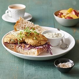 Salmon Cake and Slaw Sandwich Salmon Cake and Slaw Sandwich