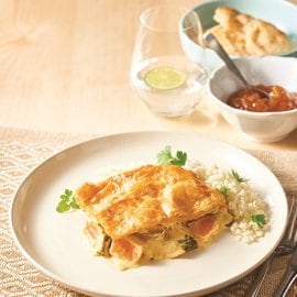 Korma Sweet Potato and Vegetable Pie with Cauliflower Rice