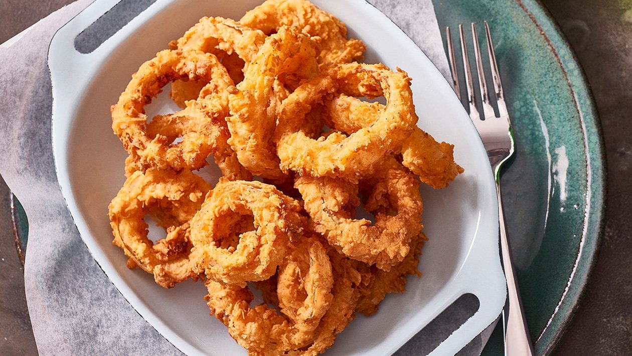 Onion Rings, Blue Cheese Dressing – Recipe