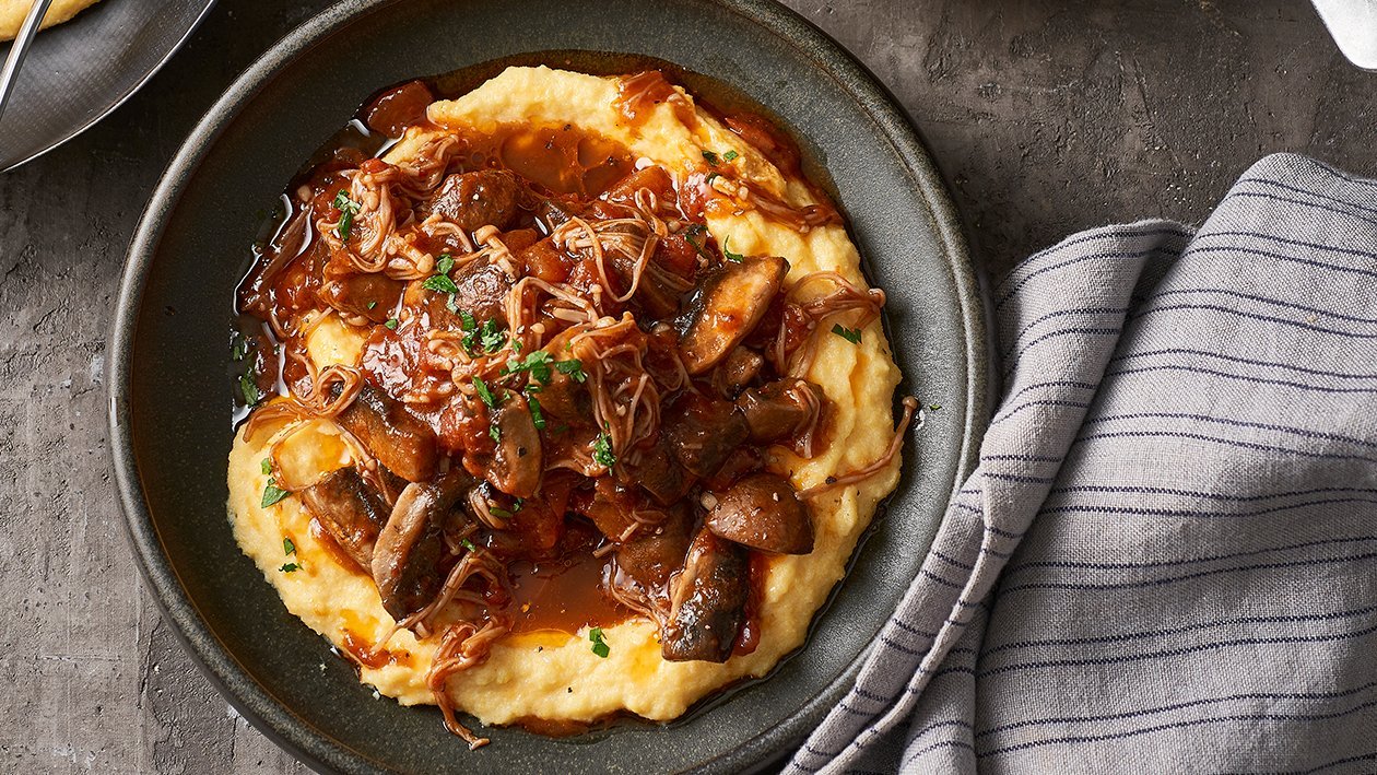 Wild Shrooms Ragu with Polenta – Recipe