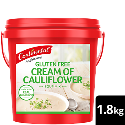 CONTINENTAL Professional Cream of Cauliflower Soup Mix Gluten Free 1.8kg - This CONTINENTAL Professional gluten-free soup mix is quick & easy to use, has no added MSG and delivers an authentic homestyle taste.