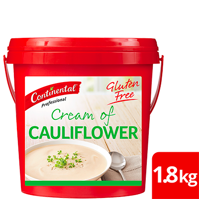 CONTINENTAL Professional Gluten Free Cream of Cauliflower Soup Mix 1.8kg - This CONTINENTAL Professional gluten-free soup mix is quick & easy to use, has no added MSG and delivers an authentic homestyle taste.